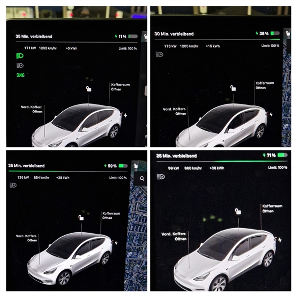 用上比亚迪刀片电池 特斯拉Model Y首批样车充电实测：功率贼猛(图3)