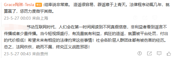 特斯拉陶琳：谣言层出不穷、原因之一是流量至上(图3)